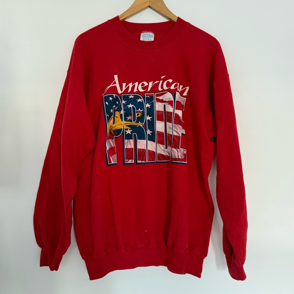 VINTAGE 90s AMERICAN PRIDE CREWNECK SWEATSHIRT LARGE